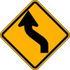 LYLE W1-4L-12HA TRAFFIC SIGN 12 X 12IN BK/YEL SYM MUTCD