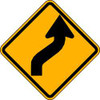 LYLE W1-4R-12HA TRAFFIC SIGN 12 X 12IN BK/YEL SYM MUTCD