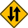 LYLE W6-3-24DA TRAFFIC SIGN 24 X 24IN BK/YEL DMD GR AL