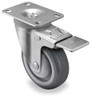SHEPHERD CASTER PGT40120ZN-TPU22(GG) SWVL PLT CSTR W/TOTL-LOK 300 LB 4 IN DIA