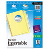 AVERY 11112 BIG TAB INSERTABLE DIVIDERS,BUFF/CLEAR