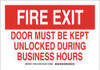 BRADY SPC ABSORBENTS 127232 FIRE EXIT SIGN,7X10",RED/WHITE