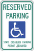 ZING ENTERPRISES, LLC 2706 ZING ECO PARKING SIGN HANDICAPPED RESERV