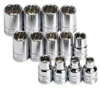 SK PROFESSIONAL TOOLS 89023 SOCKET SET 3/8 IN DR CHROME 13 PC