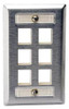 HUBBELL SSFL16 PLATE 6 PORTS GRAY