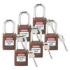 BRADY SPC ABSORBENTS 101956 LOCKOUT PADLOCK,KD,BROWN,1-3/4"H,PK6