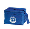 QUALITY RESOURCE GROUP 28006 WHITE IMPRINT SOFT SIDED COOLER 6 CANS ROYAL BLUE