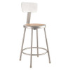 NATIONAL  PUBLIC SEATING CORP. 6224B NPS 24" HEAVY DUTY STEEL STOOL WITH BACK