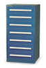 STANLEY CU3189ALDB MOD DRAWER CAB,59" H,7 DRAWER,DARK BLUE