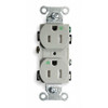 HUBBELL BR15GRYWRTR RECEPTACLE,GRAY,15 A,2P3W,BACK; SIDE,1PK