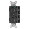 HUBBELL SNAP8200BKTRA RECEPTACLE,BLACK,15 A,2P3W,BACK,1PK