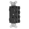HUBBELL SNAP5262BKTRA RECEPTACLE,BLACK,15 A,2P3W,BACK,1PK