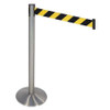 RETRACTA-BELT 330SS-BYD BARRIER POST 10FT. BELT L CAST IRON BASE