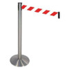 RETRACTA-BELT 330SASS-RWD BARRIER POST GRAY RED/WHITE BELT SLOPED