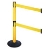 RETRACTA-BELT 331DPYW-YW BARRIER POST PVC POST YELLOW BELT SLOPED