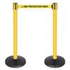 QUEUEWAY QPLUS-35-ESD BARRIER POST YELLOW/BLK TEXT BELT PK2