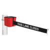 RETRACTA-BELT WH412RD20-TLC-HC BELT BARRIER,4" H,BLACK/WHITE TEXT BELT