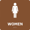 NMC ADA2WBR WOMEN, 8" WIDE X 8" HIGH, PLASTIC SIGN