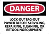 NMC D303A DANGER - LOCK OUT, TAG-OUT POWER BEFORE 
