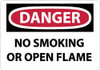 NMC D648PB DANGER - NO SMOKING OR OPEN FLAME, 10" L