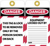 NMC LOTAG1 10 QTY 1 PACK 3" HIGH X 6" LONG, DANGER 