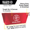 KLEIN TOOLS 5539LRED ZIPPER BAG, LARGE CANVAS TOOL POUCH, 18-
