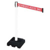 RETRACTA-BELT 332PWH-AAO BARRIER POST RED/WHITE BELT TEXT SQUARE