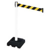 RETRACTA-BELT 332PWH-BYD BARRIER POST BLACK BLACK/YLW BELT SQUARE