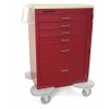 LAKESIDE C-630-2B-1RSPL MEDICAL CART,RED CABINET