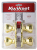 KWIKSET CORPORATION 243T 3 CP CODE K2 SECURITY 2-PACK TYLO ENTRY LOCKSET, BRAS