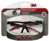 3M 47090H1-DC SAFETY GLASSES, BLACK/RED