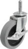 RICHELIEU HARDWARE F24733 TPR THREADED-STEM CASTER WITH BRAKE, 3-I