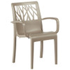 GROSFILLEX US200181 VEGETAL STACKING ARMCHAIR TAUPE