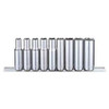 WESTWARD 53PN39 SOCKET SET 3/8 SAE CHROME 9PCS