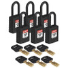 BRADY SPC ABSORBENTS NYL-BLK-38PL-KA6PK LOCKOUT PADLOCK NYLON BODY BLACK PK6
