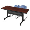 KOBE MKFTM7230CH44BE FLIPTOPTABLE,2ZENGSTACKCHAIRS,72X30"