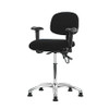 BLUE RIDGE ERGONOMICS BR-ESD-FMBCH-CR-T0-A1-NF-EG-ESDBLK FABRIC ESD CHAIR,MED,ARMS,GLIDES,BLK
