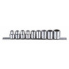 WESTWARD 53PN41 SOCKET SET 3/8 SAE CHROME 9PCS