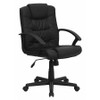 FLASH FURNITURE GO-937M-BK-LEA-GG BLACK MID-BACK TASK CHAIR