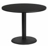 FLASH FURNITURE XU-RD-36-BLKTB-TR24-GG BLACK LAMINATE TABLE TOP ROUND BASE 36