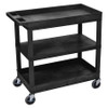 LUXOR EC121-B CART (2)TUB,WITH 1 FLAT SHELF,18"X32", H