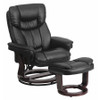 FLASH FURNITURE BT-7821-BK-GG BLACK LEATHER RECLINER-OTTOMAN
