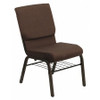 FLASH FURNITURE XU-CH-60096-BN-BAS-GG FABRICCHURCHCHAIRW/BOOKRACK,BROWN