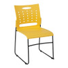 FLASH FURNITURE RUT-2-WH-GG STACK CHAIR,WHITE PLASTIC,SLED BASE