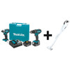 MAKITA XT261M + XLC02ZW CORDLESS COMBINATION KIT,3 TOOLS,18V DC