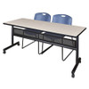 KOBE MKFTM7224PL44BE FLIPTOPTABLE,2ZENGSTACKCHAIRS,72X24"