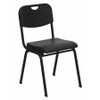 FLASH FURNITURE RUT-GK01-BK-GG STACK CHAIR PLASTIC BLACK 400 LB CAPCTY