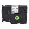 BROTHER TZEN201-0.13 NON LAMINATE LABEL BLK/WHT .13 X26.2 FT.