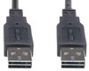 TRIPP LITE UR020-003 REVERSIBLE USB CABLE BLACK 3 FT.