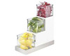 CAL-MIL PLASTIC PRODUCTS 3003-55-12 DISPLAY JAR 3 TIER STAIR STEP WHT SS
